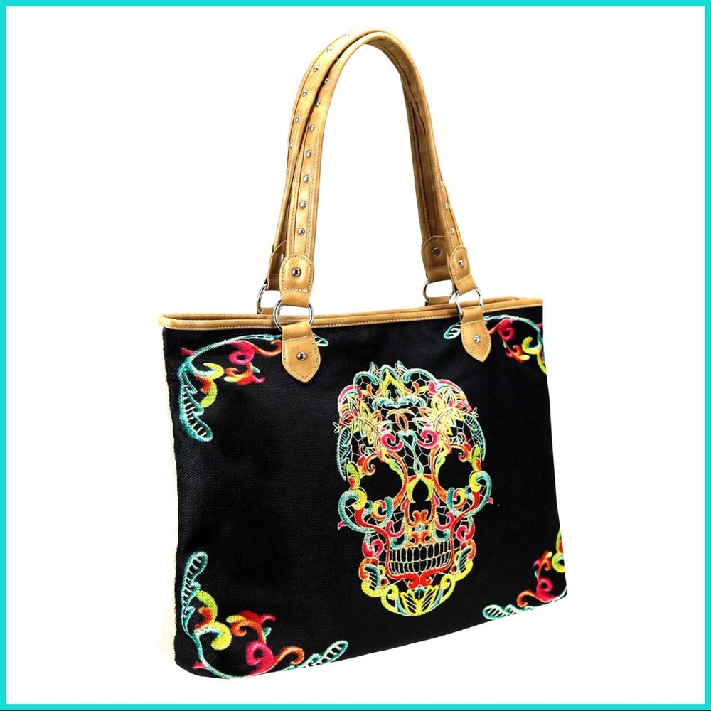 🐂LAST ONE✨Montana West Large Sugar Skull Tote - Picture 2 of 7